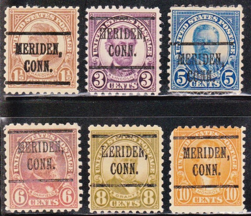 Precancels - Meriden, CT PSS 219 Perf 10 - 6 Different - Town and Type Issue