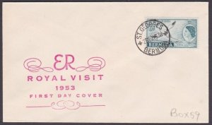 BERMUDA 1953 Coronation FDC with official handstamp.........................x894