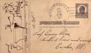 United States Michigan Moddersville 1911 doane 3/2  1890-1934  Postal Card  H...