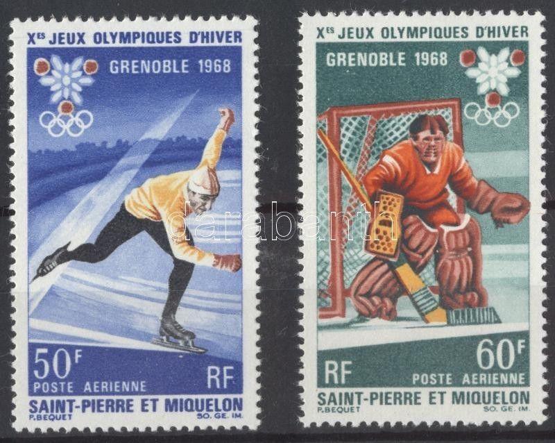 St. Pierre and Miquelon stamp Winter Olympics set MNH 1968 Mi 423-424 WS121783