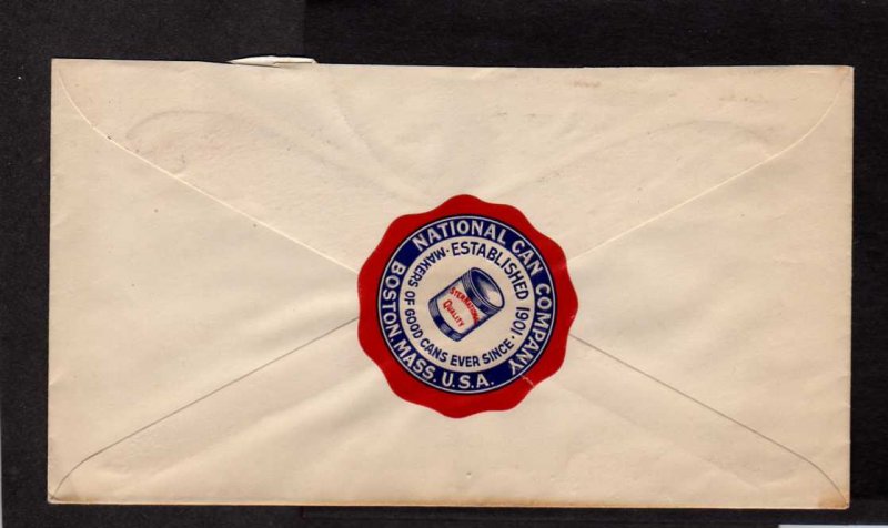 MA National Can Co Company Boston Massachusetts Stamp Cover Advertising 1929