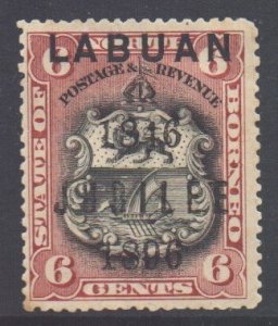 Labuan North Borneo Scott 70 - SG87, 1896 Jubilee 6c MH*