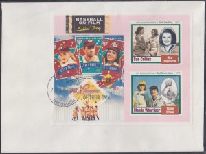 GAMBIA Sc# 1351B FDC S/S with BASEBALL on FILM THEME