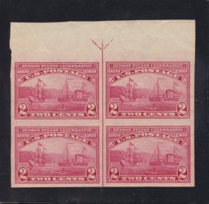 US 373 2c Hudson-Fulton Mint Top Margin Arrow Block of 4 XF OG H SCV $100