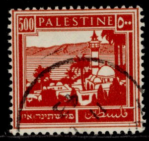 PALESTINE GV SG110, 500m scarlet, FINE USED.