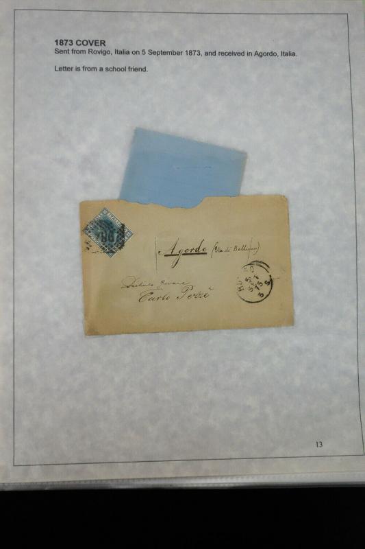 Italy Stamps 1800’s One Family Correspondence 250 Stamp Covers