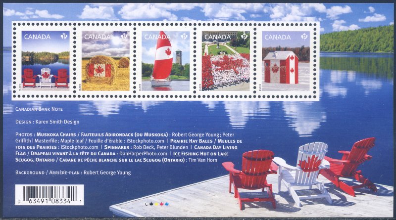 Canada 2013 Sc 2611 Muskoka Chair Ice Fishing Hut Hay Bale Boat SS Stamp MNH