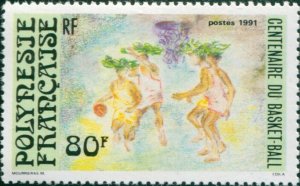 French Polynesia 1991 Sc#563,SG613 80f Basketball Players MNH