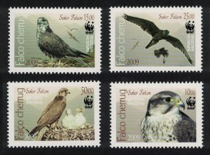 Kyrgyzstan WWF Saker Falcon Birds Endangered Species 4v 2009 MNH SG#430-433