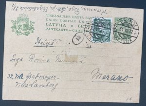 1937 Garkalne Latvia Postal Stationery Postcard Cover To Merano Italy