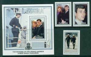 Gambia 1986 Andrew & Sarah Wedding + MS MUH Lot30339