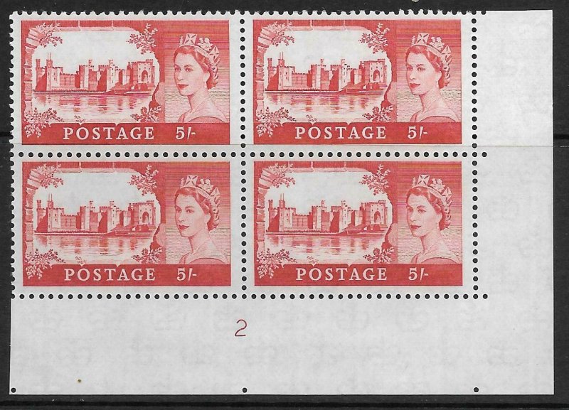 5/- Bradbury/Wilkinson Castles - Cylinder 2 UNMOUNTED MINT/MNH