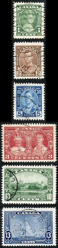Canada 1935 Silver Jubilee Fine used set of 6 