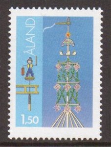 Aland islands  #9  MNH  1985  definitive set 1.50m  midsummer pole