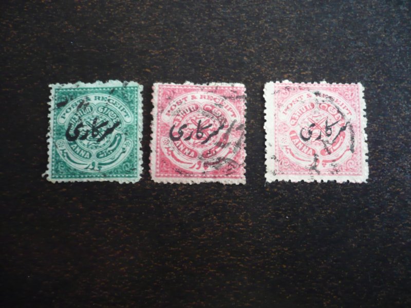 Stamps - India Hyderabad - Scott# O41-O43 - Used Part Set of 3 Stamps