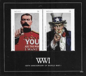 Nevis 1800 World War I Posters s.s. MNH