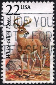 SC#2317 22¢ North American Wildlife: White-tailed Deer (1987) Used