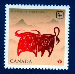 OX = LUNAR New Year = Chinese ZODIAC, HOROSCOPE = Single Canada 2009 MNH #2296