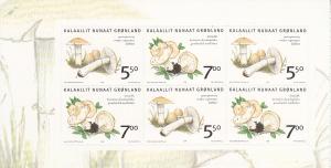 Greenland 2006 MNH Sc 480a Mushrooms Left Booklet Pane of 6