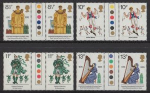 GB TRAFFIC LIGHT G/PAIRS (21a) Sg1010-Sg1013 1976 CULTURAL TRADITIONS. Mint (NH)