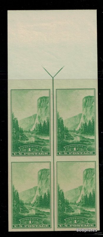 BOBPLATES #756 Yosemite Top Arrow Block of 4  XF NH NGAI SCV=$1.5