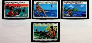 Papua New Guinea Sc 545-8 MNH SET of 1981 - Fishing