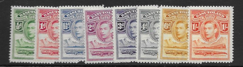 Basutoland 17-25   1938   set 8  short set VF NH 