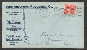 USA 319 STAMP ANDERSON PUBLISHING CO SCANDINAVIAN BOOKS CHICAGO IL COVER 1905
