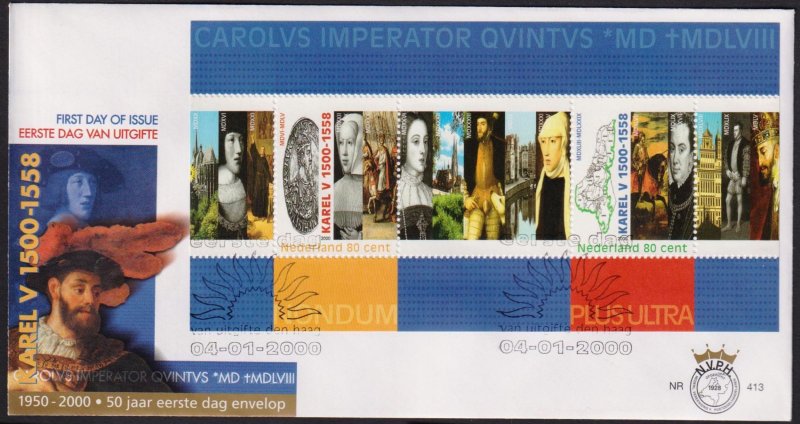 Netherlands 2000 800 Years of Birth King Karl V Sc.1043 FDC