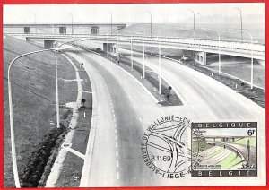 aa3323 - BELGIUM - POSTAL HISTORY - Maximum Card 1969 ARCHITECTURE Roads Bridge