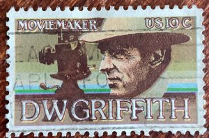 US #1555 Used Single D W Griffith Color Shift SCV $.25