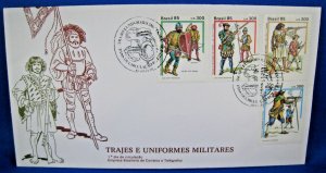 BRAZIL - 1985 FDC - MILTARY UNIFORMS     (c3)