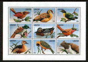 Liberia 1996 - Birds Ducks - Sheet of 9 Stamps - Scott #1214 - MNH