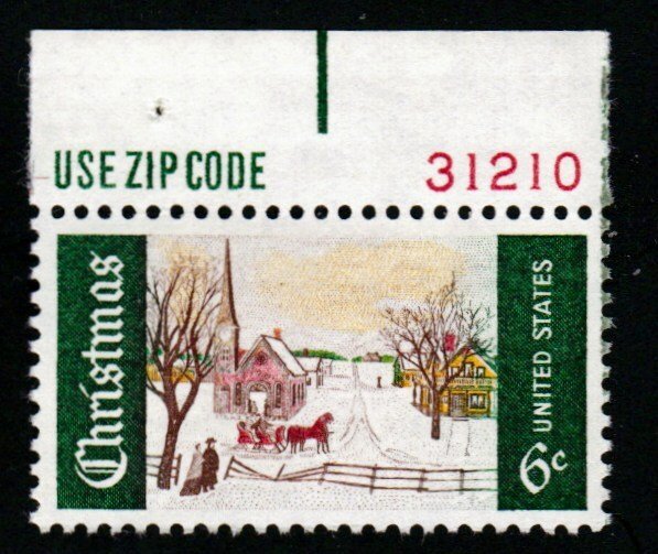 SC# 1384 - (6c) - Christmas, Sunday in Norway Maine, MNH plate # Single 31210