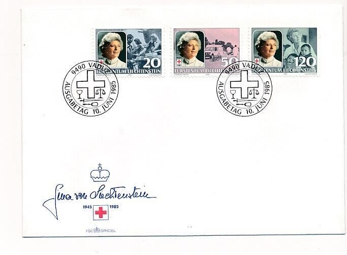 D146301 Red Cross Princess Gina FDC Liechtenstein