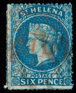 MOMEN: ST HELENA SG #2a 1861 ROUGH USED LOT #60420