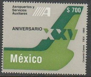 MEXICO 1653, AIRPORT & AUXILIARY SERVICES, 25th ANNIVERSARY. MINT, NH. VF.