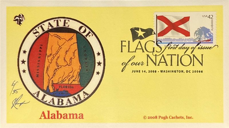 Pugh Cachets 4274 Flags of Our Nation Stamp FOON Great Seal of Alabama