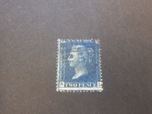 United Kingdom 1869 Sc 30 PL13 Blue penny FU