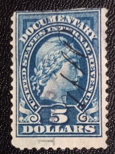 US #R244 USED VF $5 REVENUE STAMP