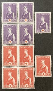 Denmark 1939 #b10-11, Wholesale Lot of 5, MNH, CV $3.25