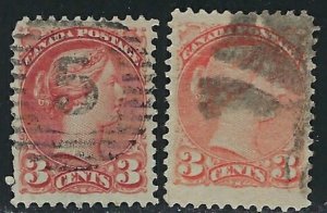 Canada 37 and 37b Used 1870-73 issues (an3993)