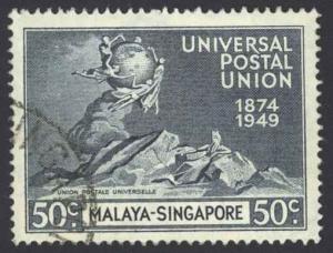 Singapore Sc# 26 Used 1949 50¢ UPU Issue