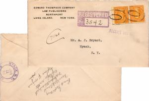 United States York Nyack Registered 1931 violet double ring  10c Monroe Fourt...