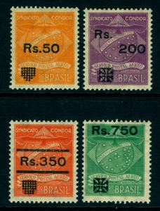 BRAZIL 1930 AIRMAIL - CONDOR surcharged set  Scott # 1CL10-1CL13  mint MNH