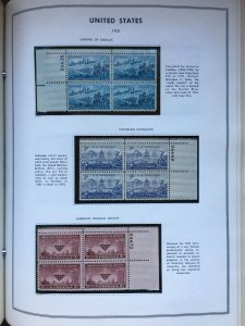 100+ US Plate Blocks 1940s-70s and two albums