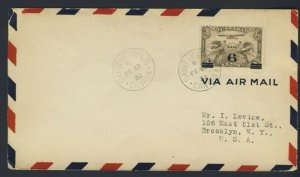 Canada Air Mail Cover C3ii Overprint shifted PM St. John N.B. Canada Feb 22/32