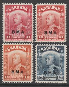 SARAWAK 1945 BMA OVERPRINTED RAJAH RANGE TO 15C