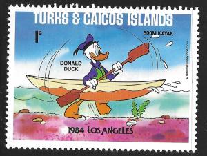 Turks & Caicos Islands #619 1c Disney Olympic Sports-500m Kayak MHR