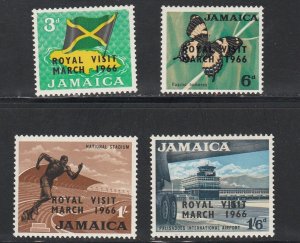 Jamaica # 248-251, Royal Visit Overprints, Mint NH, 1/2 Cat.